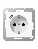 Розетка с накладкой Jung A A1520-18CWW с USB белый