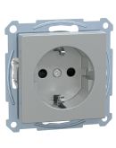 Механізм розетки SCHUKO із заслінками алюміній 16А Merten (MEG2300-0460)