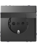Розетка Schneider Electric D-Life с з/к и крышкой антрацит (MEG2310-6034)