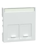 Центральная панель компьютерной розетки двойная RJ11 или RJ45 белая Merten (MEG4574-0325)