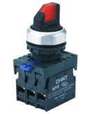 Перемикач Chint NP8-11XD/314 1NO+1NC AC/DC 24В з підсвіткою 3 положення з фіксацією червона IP65 (667156)