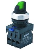 Перемикач Chint NP8-11XD/313 1NO+1NC AC 110В-230В 3 положення з підсвіткою з фіксацією зелена IP65 (667161)