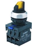 Перемикач Chint NP8-11XD/315 1NO+1NC AC 110В-230В 3 положення з підсвіткою з фіксацією жовта IP65 (667163)