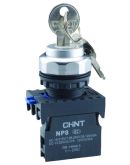 Переключатель Chint NP8-10Y/22 1NO+1NC 2 положения с ключом с возвратом IP65 (578670)