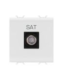 Розетка TV/SAT GEWISS Chorusmart 2M FEMALE CONN (сатиновый белый) GW15377
