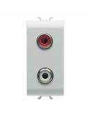 Аудио розетка GEWISS Chorusmart RCA 1M (глянцевый белый) GW10453