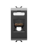 Телефонная розетка GEWISS Chorusmart RJ11 1M (черный) GW12401