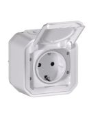 Накладная розетка 2К+З Legrand PLEXO с винтовыми клеммами, белая (069771LL)