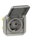 Розетка 2К+З Legrand PLEXO з автоматичними клемами, сіра (069570L)