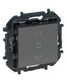 Вимикач жалюзі кнопковий 2-позиційний Legrand Niloe Step 6А 250В сталь (863443B)