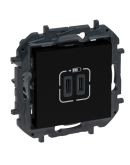USB розетка Legrand Niloe Step С+C 15Вт 5В чорна (863539B)