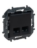 Механизм розетки компьютерной 2XRJ-45 FTP Cat.5e Legrand Niloe Step черный (863558B)