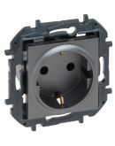 Розетка Legrand Niloe Step 16А 250В со шторками и заземлением сталь (863420B)