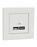 USB розетка Schneider Electric Asfora EPH2700321 USB/Type-C 2,4А белая