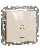 Кнопочный выключатель Schneider Electric Sedna Design & Elements с синей подсветкой бежевый SDD111131L