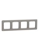 Рамка на 4 поста Schneider Electric Sedna Elements Sedna Elements PRO, матовый алюминий SDD370804U
