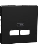 Накладка USB розетки Schneider Electric Merten System M MEG4367-0403 (чорна матова)