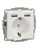 Розетка Schneider Electric Sedna Design & Elements с заземлением та 2 USB тип А белая SDD111052