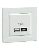 USB розетка Schneider Electric Asfora EPH2700521 тип A+C, 21Вт 3A біла