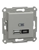 USB розетка Schneider Electric Asfora EPH2700561 тип A+C, 21Вт 3A алюміній