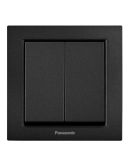 Вимикач 2 кл Panasonic Karre Plus 55 (чорний)