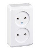 Накладная двойная розетка Schneider Electric Prima WDE001040 без заземления (белая)
