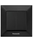 Выключатель 2-кл Panasonic Arkedia Slim швидкого монтажу (черный)