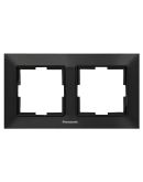 Горизонтальная 2-месная рамка Panasonic Arkedia Slim (черная)