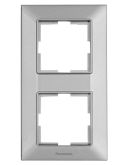 Вертикальная 2-месная рамка Panasonic Arkedia Slim (серебро)