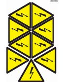 Знак "Опасность поражения электрическим током" Аско-Укрем 130мм (SES010081) на листе 9 шт