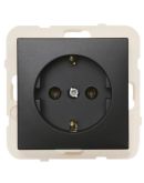 Одинарная розетка Logus 21131 TPM 2P+Z Шуко 16А 250В (черная матовая)