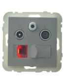 Розетка Logus 21544 TAL R-TV-SAT-RJ45 (Cat.6) (алюминий)