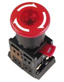 Кнопка ANE22 «Грибок» красная Ø22мм неон/220В 1з+1р IEK