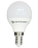 LED лампочка P-5-4200-14 5Вт Евросвет 4200К шар, Е14