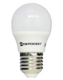 LED лампочка Р-5-3000-27 5Вт Евросвет 3000К шар, Е27