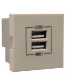 Механізм подвійної USB розетки Logus 45439 SCH CHARGER TYPE "A" (шампань)