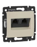 Механизм розетки компьютерной 2xRJ-45 STP Cat.6 Valena без захватов слоновая кость