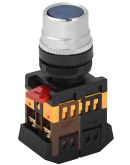Кнопка ABLF-22 синяя Ø22мм неон/220В1з+1р IEK