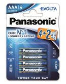 Батарейка Panasonic Evolta AAA BLI 4+2 Alkaline LR03EGE/6B2F (6 шт)
