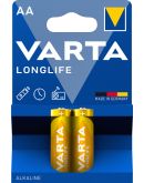 Батарейка щелочная Varta Longlife AA (блистер 2 шт)