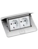 Лючок с выдвижным блоком розеток Legrand 54011 4М (алюминий)