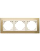 Рамка тройная Logus 90 золото/жемчуг 90930 TOP