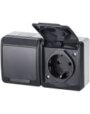 Розетка Elektro Plast 0325-7 Hermes 2 IP44 антрацит