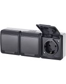 Розетка Elektro Plast 0326-7 Hermes 3 IP44 антрацит
