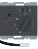 Регулятор температури Berker 20347106 K1 з датчиком 250В (антрацит)
