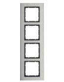 Четырехместная вертикальная рамка Berker B.7 10143606 (нержавеющая сталь/антрацит)