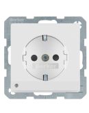 Розетка Berker Q.x 41096089 с заземлением и с подсветкой (полярная белизна)