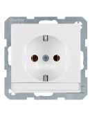 Розетка Berker Qx 47506089 з полем для напису із заземленням (полярна білизна)