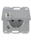 Розетка Berker K.5 47637003 із замком із заземленням та з кришкою (алюміній)