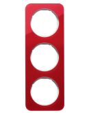 Трехместная рамка Berker R.1 10132349 (красный/полярная белизна)
